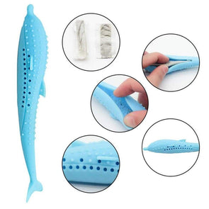 Fish shaped self-cleaning toothbrush with Catnip - Catnip Beasts