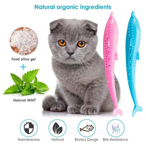 Fish shaped self-cleaning toothbrush with Catnip - Catnip Beasts