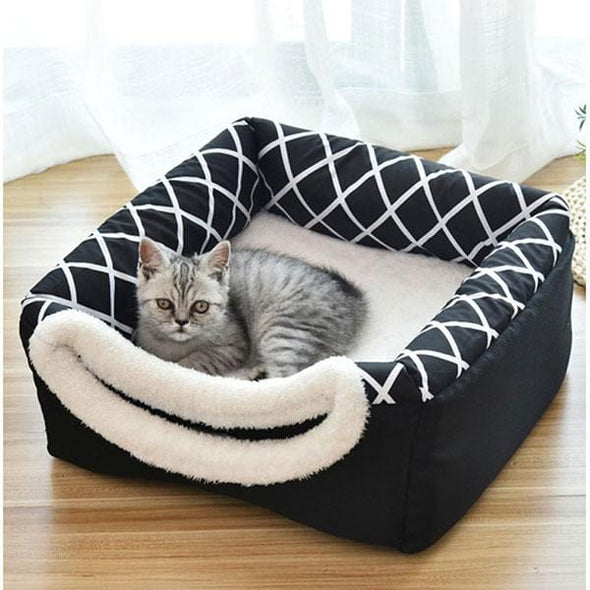 Soft Nest Bed Sleeping Cave Tent Warm Cozy Winter Pattern-Catnip Beasts