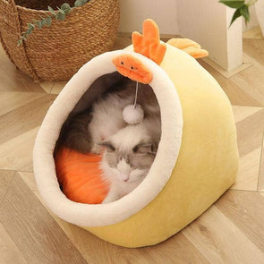 Sweet Pet Basket Cozy Kitten Lounger Cushion House Washable Cave-Catnip Beasts