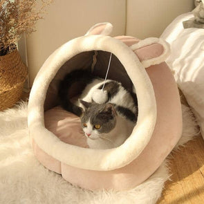 Sweet Pet Basket Cozy Kitten Lounger Cushion House Washable Cave-Catnip Beasts