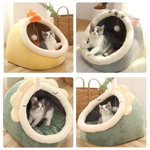 Sweet Pet Basket Cozy Kitten Lounger Cushion House Washable Cave-Catnip Beasts