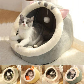 Sweet Pet Basket Cozy Kitten Lounger Cushion House Washable Cave-Catnip Beasts