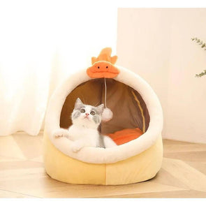 Sweet Pet Basket Cozy Kitten Lounger Cushion House Washable Cave-Catnip Beasts